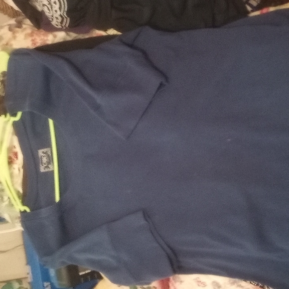 XL Zouk denim blue  Short sleeve  scoop neck  Top - Picture 1 of 2